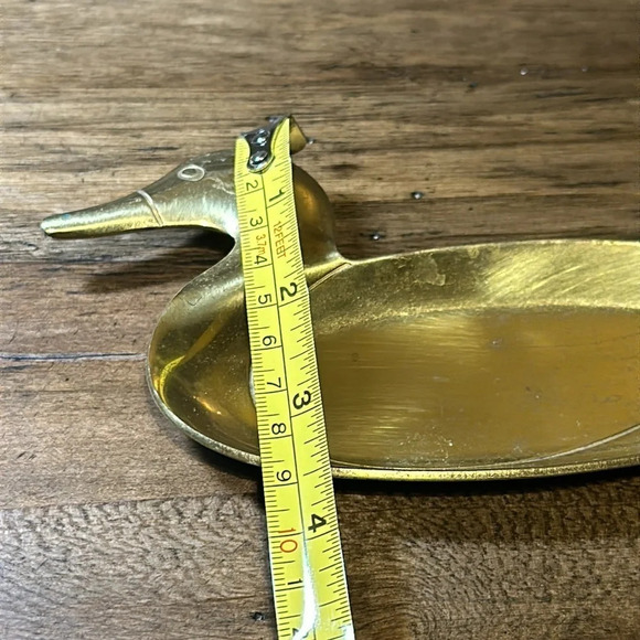 Vintage Mid-Century Modern MCM Brass Duck Trinket Dish Tray Decor Home Accent - Picture 4 of 10